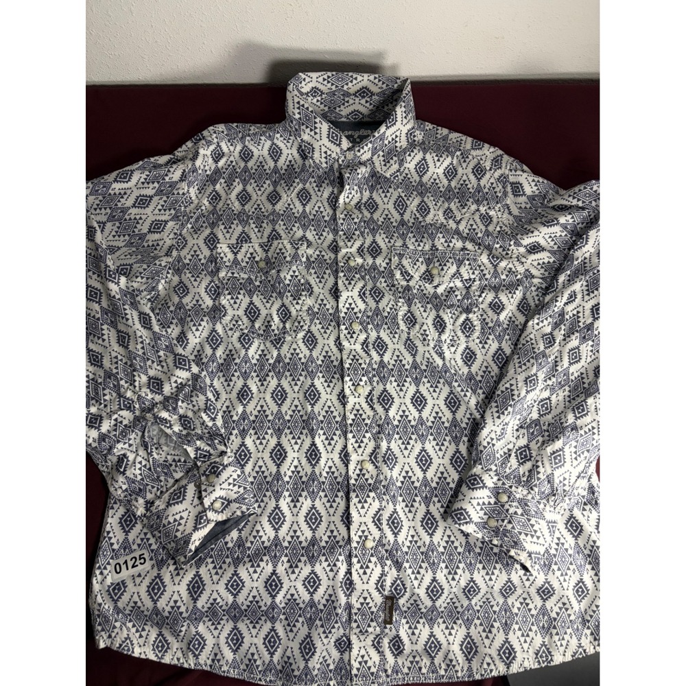 Wrangler Retro Mens XL Aztec Geometric Pearl Snap Western Shirt 112356587